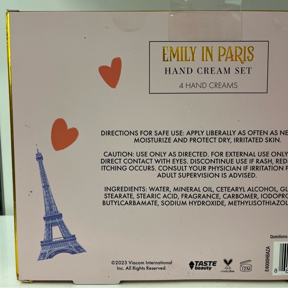 Emily in Paris Gift Set 4 Hand Creams Vanilla Strawberry Rose French Violet Trav - Picture 3 of 9